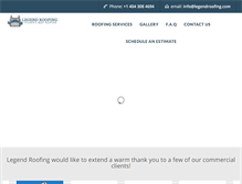 Tablet Screenshot of legendroofing.com